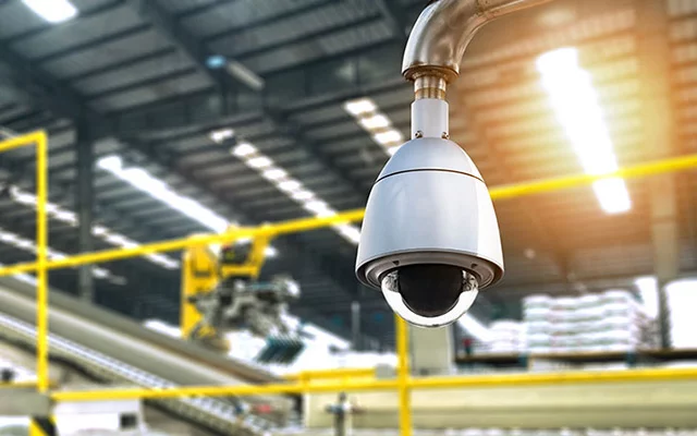 CCTV camera installer in am industrial warehouse PTZ from Pulsar Vertex