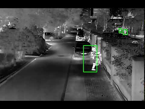 CCTV thermal camera. industrial grade Flir camera on a CCTV commercial with infrared lights for perimeter detection in a business