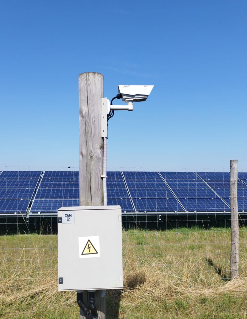 Solar farm CCTV post for perimeter security systems